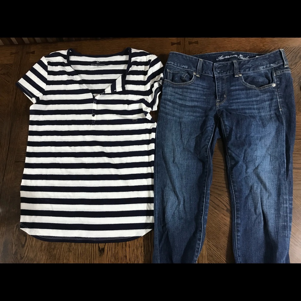 American eagle jeans and NY&co shirt